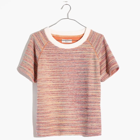 Madewell Texture & Thread Sweatshirt Tee in Cloud Lin Cotton Candy - Size XS - Picture 4 of 4
